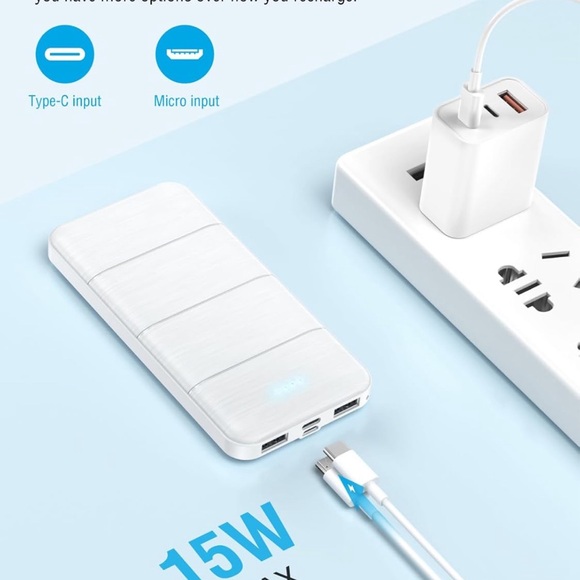 Portable-Charger-Power-Bank - 15000mAh Dual USB Power Bank Output - Picture 5 of 8